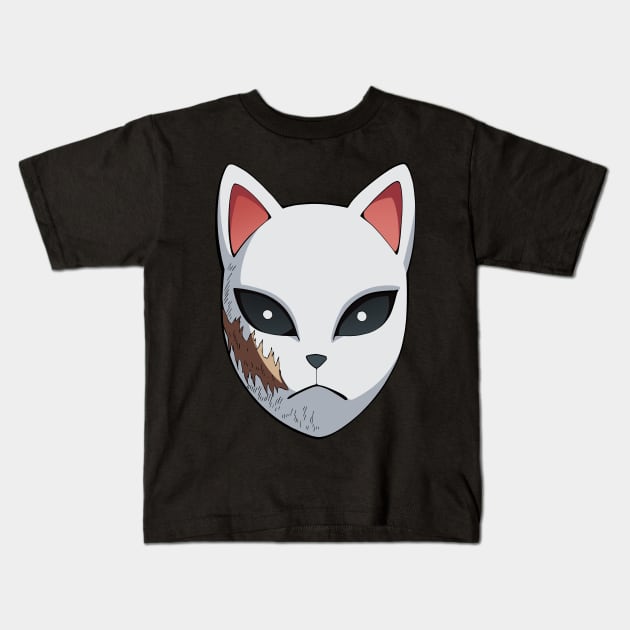 Sabito's Kitsune Mask Kids T-Shirt by Nicole Nichols